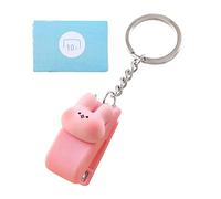 GXFCAI Cute Cartoon Mini Stapler Key Chain Macaron Color Student Creative Key Ring Student Suppiles School M2Z8 Stapler Convenient Pend