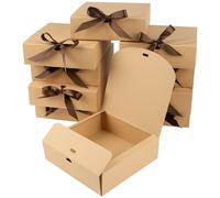 GXFCING 10 Pack Gift Boxes with Lids 16x16x5cm Kraft Cardboard Gift Box Bridesmaid Proposal Box for Wedding Birthday Christmas Party Present