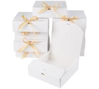 GXFCING 10 Pack Gift Boxes with Lids 16x16x5cm White Cardboard Gift Box Bridesmaid Proposal Box for Wedding Birthday Christmas Party Present