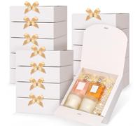 GXFCING 15 Pack Gift Boxes with Lids 16 x 16 x 5 cm White Cardboard Bridesmaid Proposal Box Square Presentation Present Packaging Boxes Party Favor Boxes for Wedding Birthday Christmas Festival