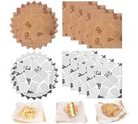 GXFCING 200 Greaseproof Paper Sheets, 10 x 10 inch Old Newspaper Printing Style Oil Proof Paper Food Basket Liner Deli Paper, Bread Sandwich Burger Kebab Chip Cake Cookie Wrap Paper