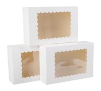 GXFCING 24 Pack Bakery Boxes with Window 9” x 6” x 2.5” Cookie Boxes White Packaging Gift Box for Pastry Biscuit Macaron Pie Candy Donuts