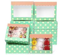 GXFCING 30Pcs Cookie Boxes with Window 15.3 x 12.7 x 5.1cm Disposable Food Grade Small Bakery Boxes for Brownie Biscuit Macaron Candy Sweet Chocolate Packing