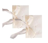 GXGM Pack of 2 Vow Cards for Wedding Vows, Marriage Vow Book, Wedding Cards, Handwritten Cards, with Bow Ribbon, Suitable for Wedding, Bride, Groom, Without Pen (Jasmine White)