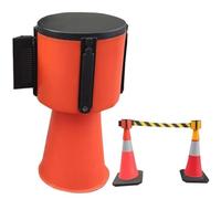 GXGSDM Retractable Traffic Cone Topper Tape, Cone-Mounted Retractable Belt Barrier, Cone Mountable Emergency Warning Belt Ribbon, For Blocking Traffic And Pedestrian Areas(Red,5m)
