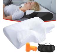 GXHNB Airway Pro Sleep Apnea Relief Pillow, Airway Pro Memory Orthopedics Pillow, Adjustable Cervical Neck Pillow Cozy Sleeping for Side, Back and Abdomen Sleepers (White)