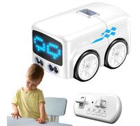 GXHNB Magic Mini Rc Bus, RC Remote Control Sensor Car, Gestures Follow Small Vehicle, Automatic Avoidance Patrol Line Driving Desktop Toy Car with LED Expression Lights (White)