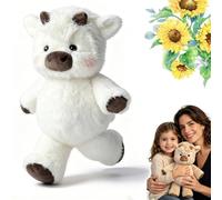 GXHNB Running Cow Plush 45/60cm, Running Plush for Stress Relief and Emotional Support, Cute Running Sheep Cuddly Toy Stuffed Animal Home Decor for Girls, Boys, Men and Women (Vache-blanche,45cm)