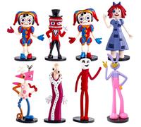 Gxhong 8 Pieces The Digital Circus Figures Set, The Digital Circus Cake Toppers and Decorations for Boys & Girls' Birthdays