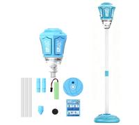 GXHYSW Street Lamp Bubble Machine for Kids, Rechargeable Automatic Bubble Blower with Lights & Music, 2.4GHz Remote Control, Multi-Hole Upward Bubbles for Party Wedding,Blue,Lithium Battery
