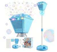 GXHYSW Street Lamp Bubble Machine - Outdoor Automatic Bubble Machine for Kids, Rechargeable Bubble Blower with Lights & Music, One-Button Multi-Hole Dense Bubbles for Party Garden Use,Blue