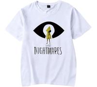 GXHZHXJC Little Nightmares 3 Merch T-Shirt Classic Round Neck Short Sleeve Unisex Summer Streetwear (White,XXS)