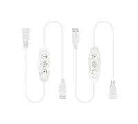 GXILEE USB Dimmer Switch,2 Pack Female to Male Inline Dimmer,10-Speed Dimming USB Light Dimmer for 5V Single Color Led Lights(White)