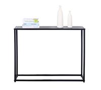 GXILUK Modern Console Table Rectangular Base Wall Spaces Side Hallway Entryway，Narrow Black Iron - Stylish Entrance & Living Room Sofa Side Table for Home Office & Dining Room -