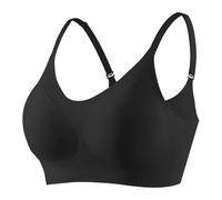 GXIN Non Wired Bras for Women Seamless Push Up Padded Bra Full Coverage Wireless Support Comfort Soft Everyday Bra (UK, Alpha, S, Regular, Regular, Standard, Black)