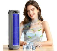 GXJIXf 2026 New Cooling Ace Mini Portable Air Conditioner, USB Rechargeable Tower Fan, for Bedroom Living Room Kitchen Office Home (Black)