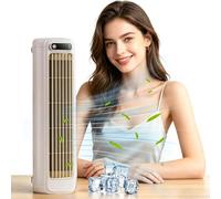 GXJIXf 2026 New Cooling Ace Mini Portable Air Conditioner, USB Rechargeable Tower Fan, for Bedroom Living Room Kitchen Office Home (Beige)