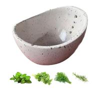 GXJIXf Herb Stripper Bowl, Handmade Pottery Bowl with 4 Holes, Fast Separating Leaves and Stems, for Coriander, Rosemary, Etc (White)