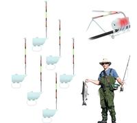 GXJIXf High Sensitivity Fishing Float Bite Alert for Rods, Smart Luminous Fish Bite Alarm, All-Weather Waterproof Night Fishing Gear (6pcs)