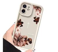 GXJIXf Vintage Floral Cross Phone Case, Psalms 46:5 Phone Case, for iPhone 17/16/15/14/13 Pro Max/Air (White,16plus)