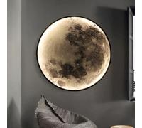 GXLBDK 3D Moon Wall Sconce, Indoor Wall Lamp,Dimmable Moon Wall Light with Remote Control,Plug in Wall Mounted Light,Modern Art Decor for Living Room Bedroom,Wired Version,50cm/19.6in