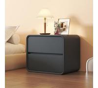 GXLBDK Bedside Dresser with 2 Drawers,Space-Saving Bedside Table with Storage, Leather Accent End Table for Bedroom, Living Room Or Small Spaces,Dark Gray,19.6 * 15.7 * 18.5in