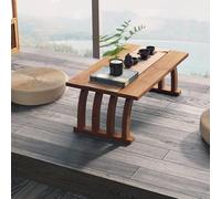 GXLBDK Chic Bamboo Tea Table,Bamboo Low Coffee Table,Space-Saving, Vintage Style Low Coffee Table for Balcony Bay Window, Living Room, Office,Without Drawers,80cm/31.5in