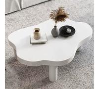 GXLBDK Cloud Wood Coffee Table,Irregular Round Corner Thicken End Table,Thick Round Corner Side Table, Modern Coffee Table with 3 Legs, for Living Room Furniture,White,27.5 * 17.7 * 15.7in