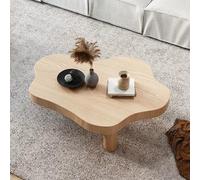 GXLBDK Cloud Wood Coffee Table,Irregular Round Corner Thicken End Table,Thick Round Corner Side Table, Modern Coffee Table with 3 Legs, for Living Room Furniture,Natural,27.5 * 17.7 * 15.7in