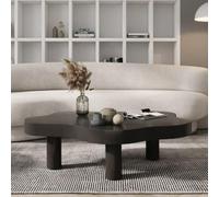 GXLBDK Cloud Wood Coffee Table,Irregular Round Corner Thicken End Table,Thick Round Corner Side Table, Modern Coffee Table with 3 Legs, for Living Room Furniture,Black,27.5 * 17.7 * 15.7in
