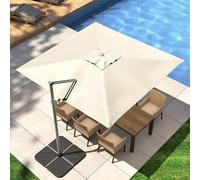 GXLBDK Outdoor Parasol Replacement Canopy, Patio Umbrella Replacement Canopy, Universal Sturdy Thickened Umbrella Canopy For 4 Ribs, Market And Table Umbrella Canopy(Color:Beige)