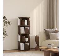 GXLBDK Solid Wood Rotating Bookshelf Tower,360 Display Spinning Bookcase,Corner Bookshelf for Small Space, for Bedroom Livingroom Kids, Adults,Walnut,4 Tier