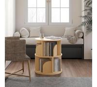 GXLBDK Solid Wood Rotating Bookshelf Tower,360 Display Spinning Bookcase,Corner Bookshelf for Small Space, for Bedroom Livingroom Kids, Adults,Natural,2 Tier