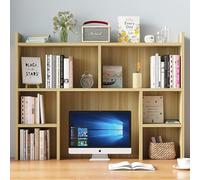 GXLBDK Wooden Desktop Bookshelf,Computer Desktop Storage Hutch,Multipurpose Desktop Hutch, Display Rack for Office,Dorm,Home,Wood color,47.2 * 35.4 * 7.8in