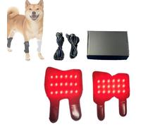 GXLDIANPU Pet Red Light Physical Therapy Pad, Wearable Calf Heating Pad, 660nm & 850nm Infrared Heating Wrap, 18pcs LED Light Beads, 30-minute Timer, USB Charging for Dogs, Cats, Horses