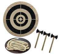 GXLDIANPU Wooden Pendant Dart Board, Wooden Tomahawk Targets Target Set, Includes Three Small Axes, A Twine, Lightweight and Easy To Carry, Wooden Target For Axe Throwing, Darts Game Toy