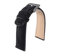 GXMDSGZ Classics Suede Watch Band 18mm 20mm 22mm Universal Vintage Leather Quick Release Soft Wristband Belt For Men(Black,20mm)