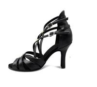GXMDSGZ Dance Heels Women's Dance Shoes Party Ballroom Performance Latin Tango Salsa Swing Indoor High Heeled Leather Sandals for Ladies(Black-6cm heel,34)