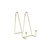 GXMDSGZ File Holder Iron Art Geometric Desktop Placement Stand Plate Phone Book Newspaper Collection Storage Rack Magazine Display Holder Decorative For Leaflet, Brochure(L golden)