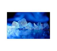 GXMDSGZ Fish Tank Background Aquarium Background Sticker Blue Flower Poster Fish Tank Decoration Self Adhesive Wallpaper(54x122cm)