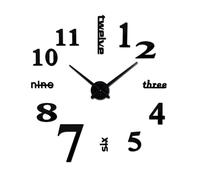 GXMDSGZ Mirror Wall Clock 3d Big Quartz Watch Clocks Living Room Home Decoration Stickers(Black,47inch)