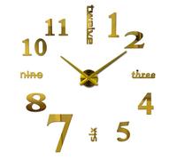 GXMDSGZ Mirror Wall Clock 3d Big Quartz Watch Clocks Living Room Home Decoration Stickers(Gold,47inch)
