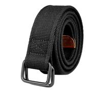 GXMDSGZ Plus Size 100-190cm Big&Tall Mens Double Ring Buckle Cotton Canvas Cloth Fabric Belts Web Black Waist Jeans(130cm for W40-43,Grey026)