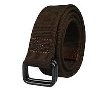GXMDSGZ Plus Size 100-190cm Big&Tall Mens Double Ring Buckle Cotton Canvas Cloth Fabric Belts Web Black Waist Jeans(150cm for W48-51,Brown 23)