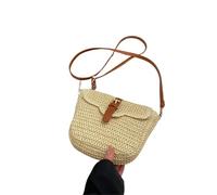 GXMDSGZ Women Crossbody Bags Summer Woven Messenger Fashion Handmade Paper Rope Simple Adjustable Straps Purse For Women Knit Summer Hobo Bag Vacation(Beige)