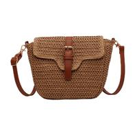 GXMDSGZ Women Crossbody Bags Summer Woven Messenger Fashion Handmade Paper Rope Simple Adjustable Straps Purse For Women Knit Summer Hobo Bag Vacation(Light Brown)