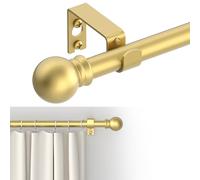 GXOACKJ Curtain Rods for windows 32-48 inch, 5/8 inch Decorative Gold Splicing Heavy Duty Metal Curtain Rod set with Brackets