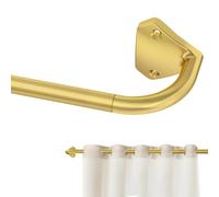 GXOACKJ Gold Curtain Rods for Windows 66 to 120 inch, 5/8 inch Adjustable Wrap Around Blackout Curtain Rods for Bedroom & Outdoor