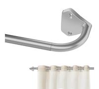 GXOACKJ Silver Curtain Rods for Windows 66 to 120 inch, 5/8 inch Adjustable Wrap Around Blackout Curtain Rods for Bedroom & Outdoor