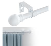GXOACKJ White Curtain Rods for windows 32 to 48 inch, 5/8 inch Decorative Curtain Rod Set, Splicing Heavy Duty Metal Curtain Rod with Brackets